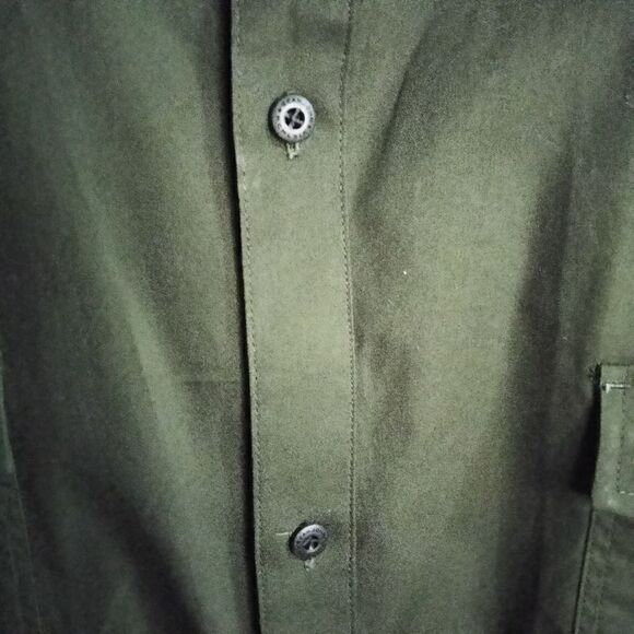 Sean John Short Sleeve Button Down Shirt Dark Green Sz 4XB 2 Breast Pockets - Picture 5 of 9